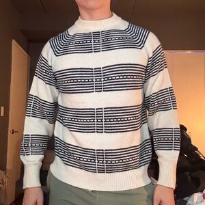 Vintage Striped Black and White Sweater